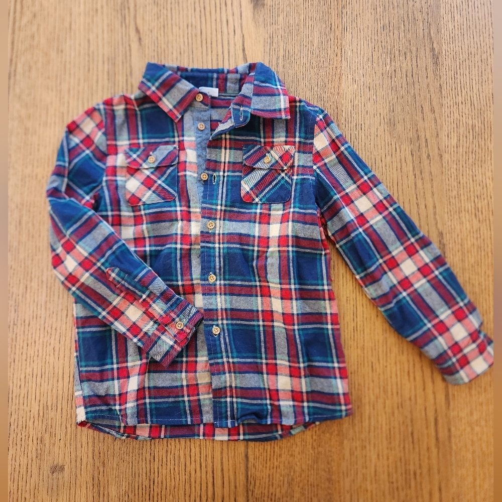 Boys Size 6Egg by Susan Lazar Boys Button-up Plaid Long-sleeved Shirt